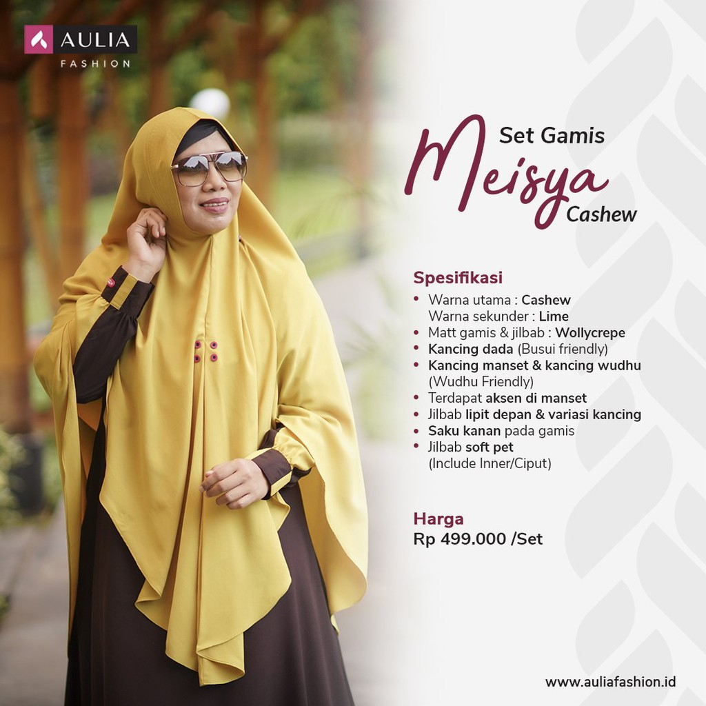 [Hizfa] Aulia Fashion Set Gamis Meisya Cashew Sale