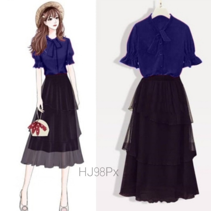 *[VLFK] Setelan Dress Pesta / One Set Wanita / Setelan Rok dan Baju / Setelan Terbaru Wanita