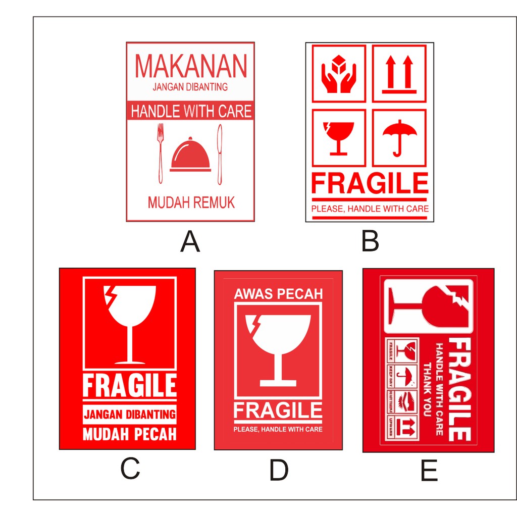 

Stiker Fragile Murah / Stiker Hati Hati Barang Rapuh / Stiker Bontak Chromo