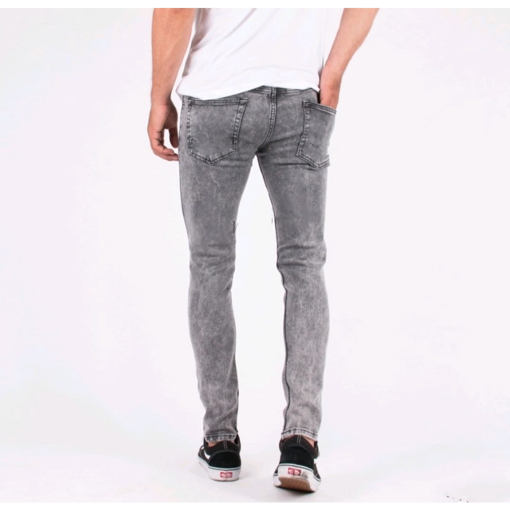 pull n bear celana jeans pria skinny pensil