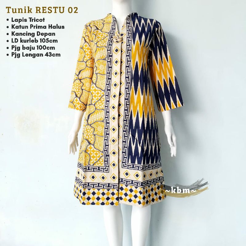 Tunik Batik Unthel Lapis Tricot | Tunik Batik Restu