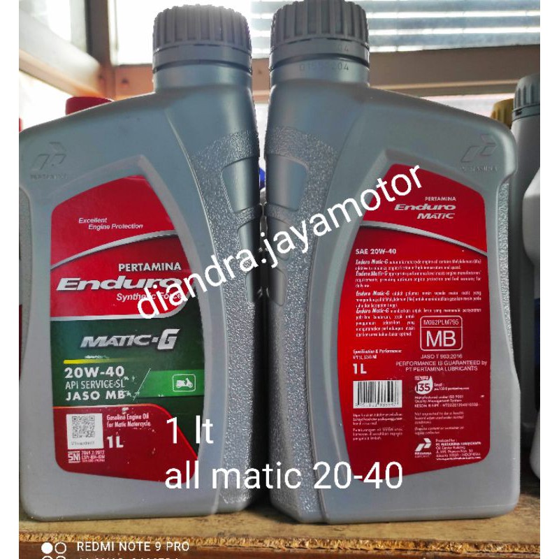 enduro g matic 1 lt sae 20-40 for all matic