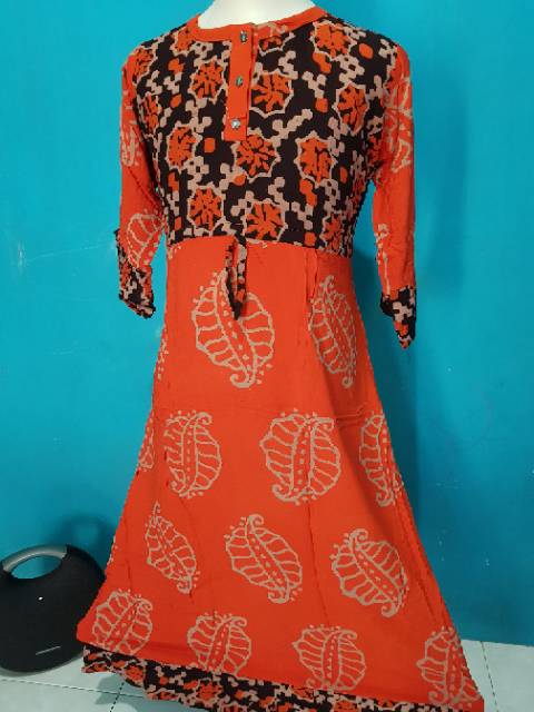 Longdres batik kancing cap