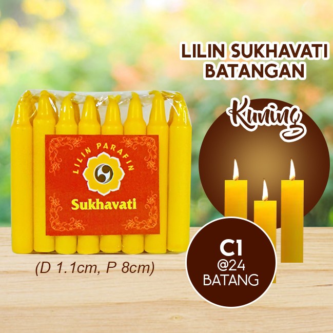 Lilin Batang Sembahyang Sukhavati C1 Kuning