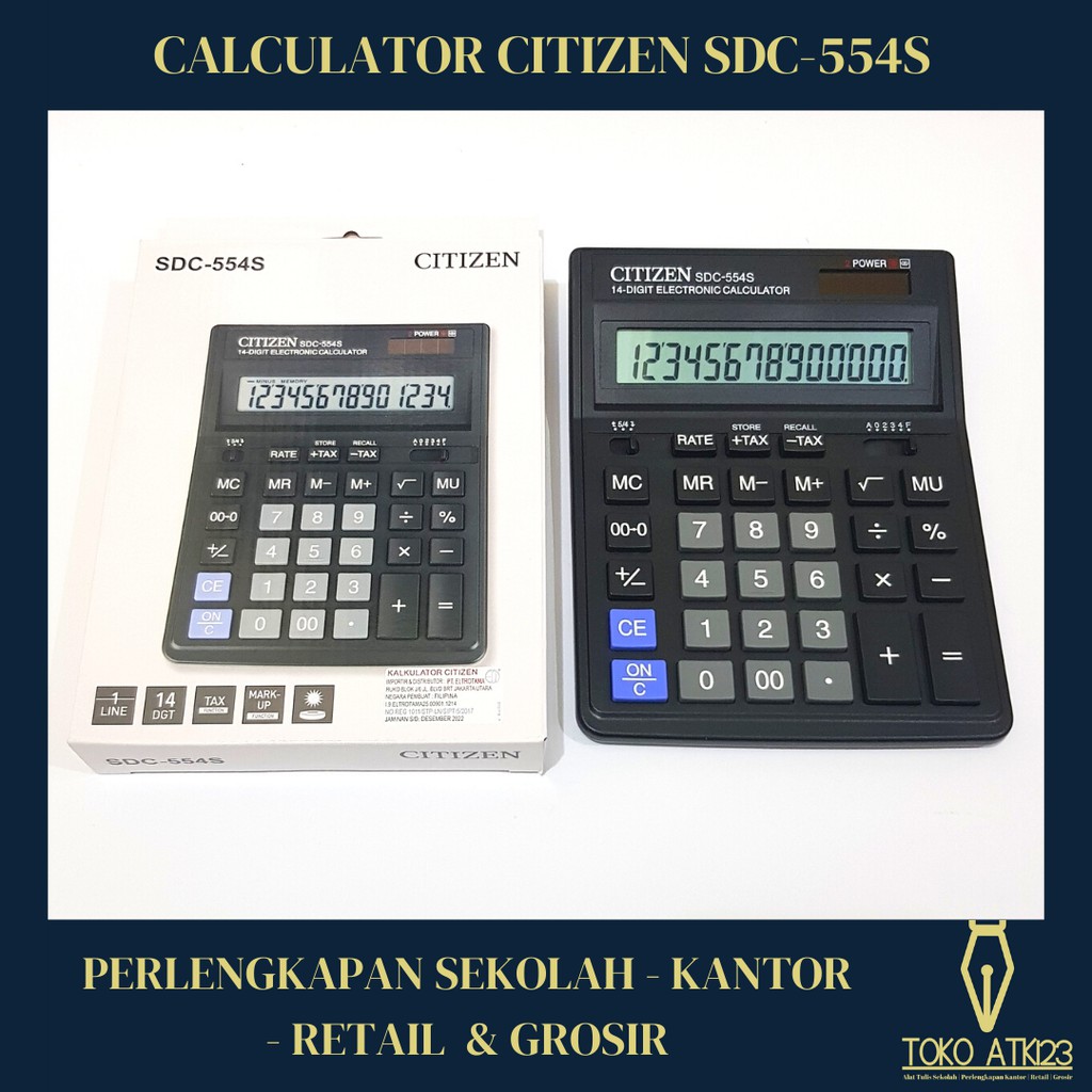Calculator / Kalkulator Merk Citizen SDC-554S Electronic Calculator