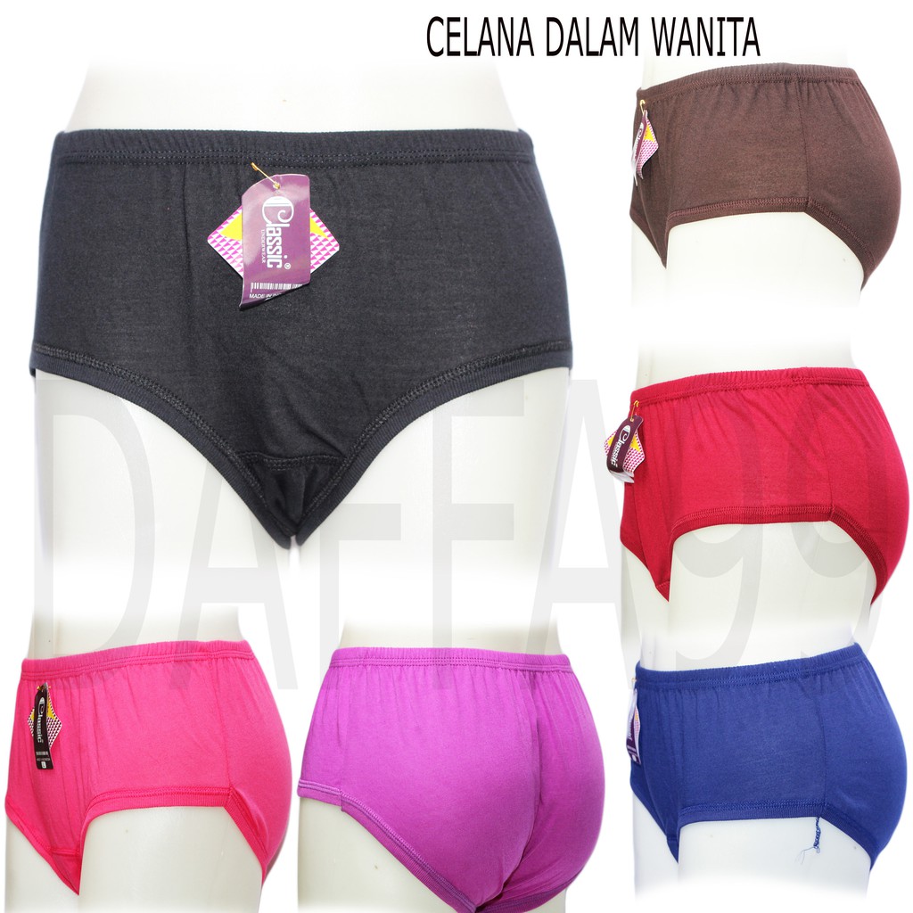 Celana dalam wanita Jumbo polos warna gelap bahan kaos