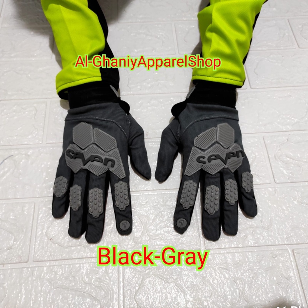 sarung tangan cross trail sarung tangan berkendara gloves anti slip sarung tangan murah bisa cod sarung tangan motor terlaris glove offroad HITAM ABU