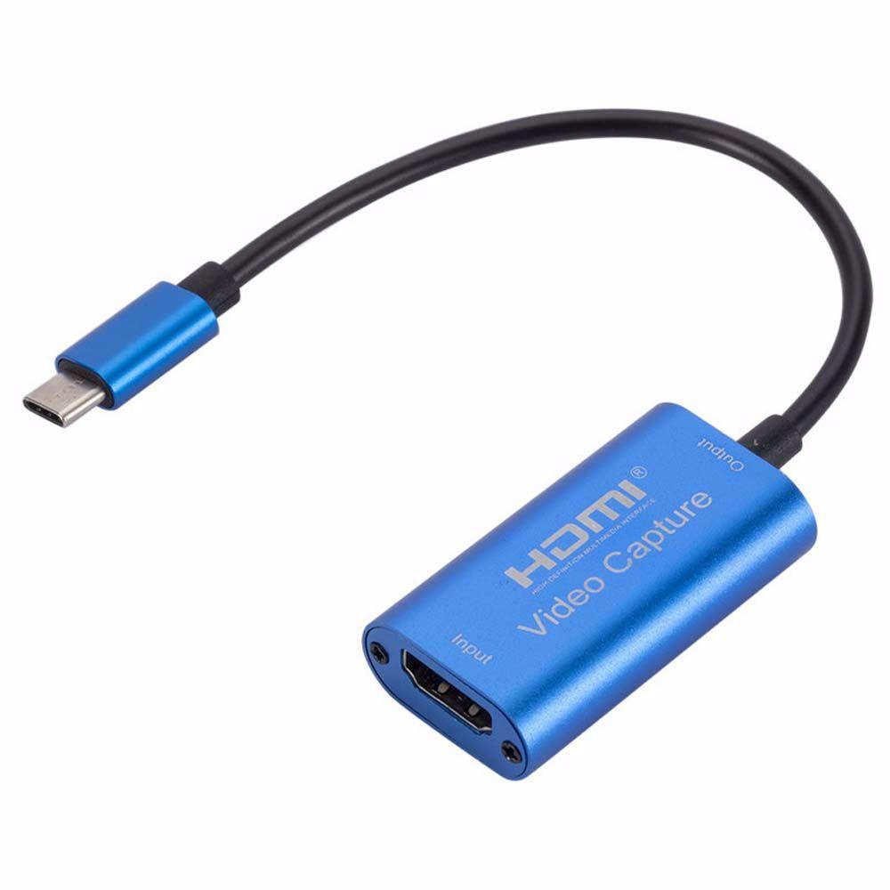 Agustina Video Capture Card Video Game Grabber Record HD 1080P Permainan Rekam Video Grabber Siaran Live Streaming Game Recorder Type-C Video Capture Card