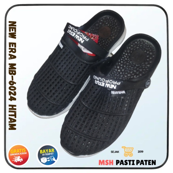 COD sepatu sandal karet pria merek new era mb 6024 ori size 39-43 Sandal crocks pria Sandal baim