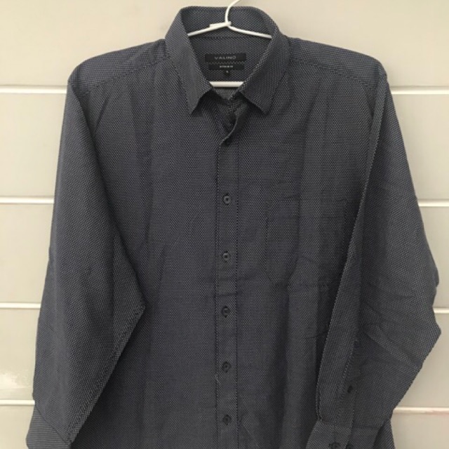 Kemeja lengan panjang pria VALINO Navy