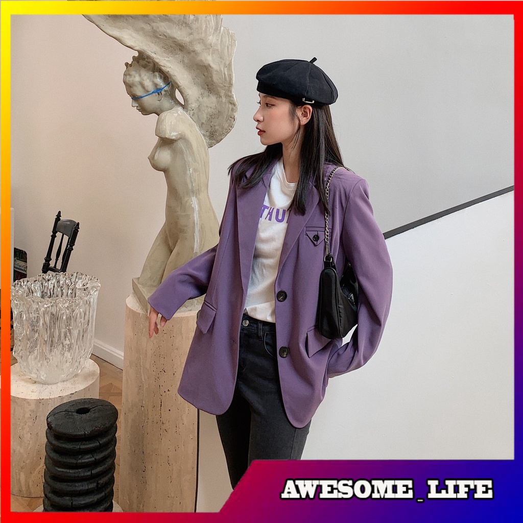 Blazer Pendek Wanita Korea Real Shot Spot  New Small Suit Spring and Autumn Korean Style Loose Casua