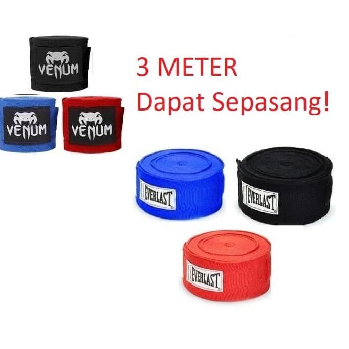 Handwrap Hand Wrap Everlast Muay Thai Boxing Sepasang 3M 3 Meter