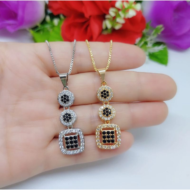 Set Kalung+Liontin Permata Xuping Mata Merah dan Hitam