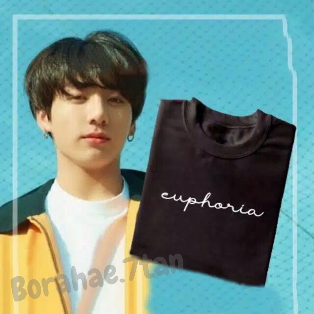 KAOS TSHIRT BTS JUNGKOOK JK EUPHORIA KPOP CEWE COWO