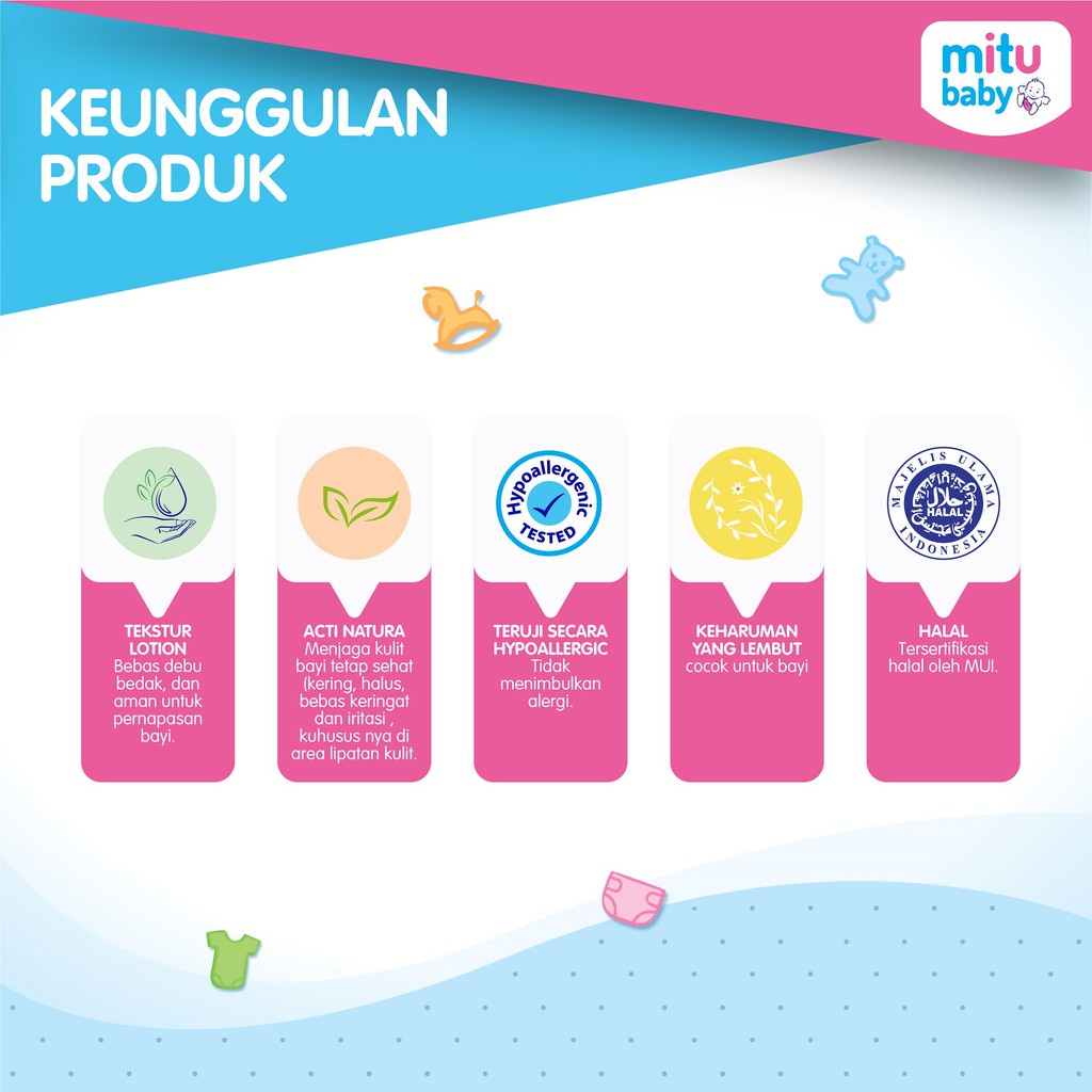 Mitu Bedak Bayi Powder Fresh &amp; Clean @gabbabyshop