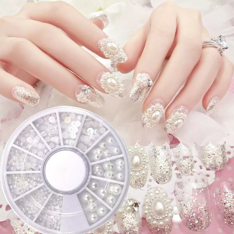 Gemstone, mutiara belah, nailart, hiasan nail art dan henna