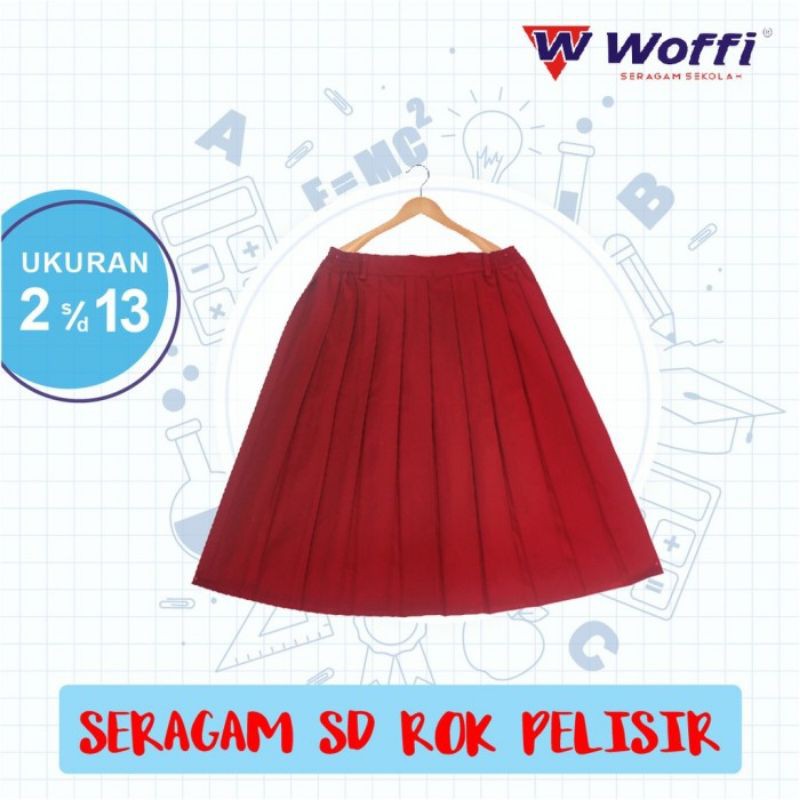 rok plisir pendek SD seragam sekolah woffi
