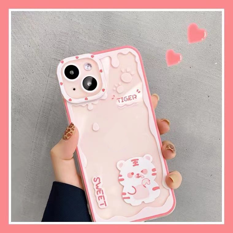 Soft Case Bahan TPU Motif Harimau Untuk Iphone 13 12 Mini 11 Pro X XR XS Max SE 2020 6 6S 7 8 Plus