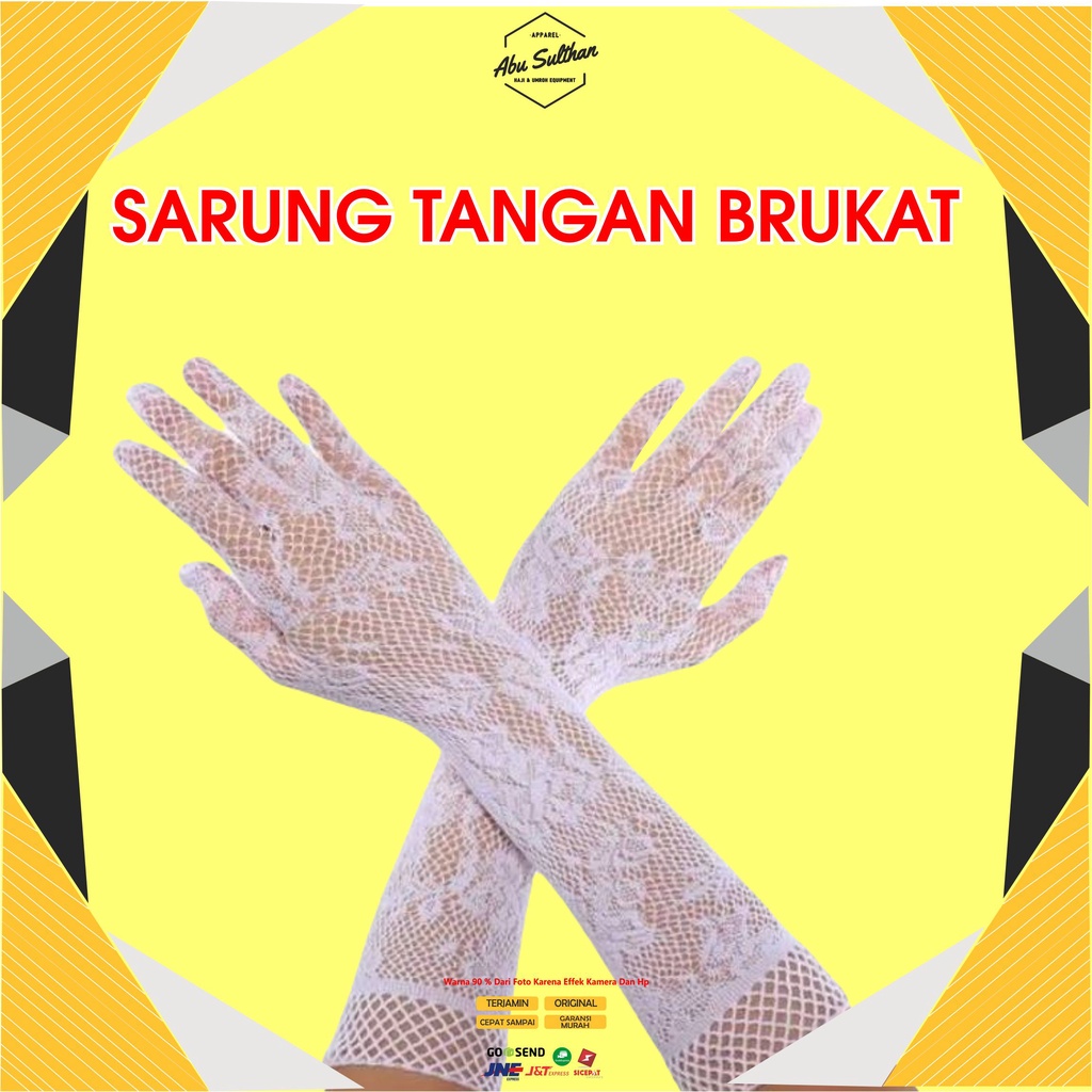 SARUNG TANGAN PREMIUM SUPER BRUKAT BROKAT PENGANTIN WANITA BRIDAL WEDDING GLOVES SDR PESTA PANJANG