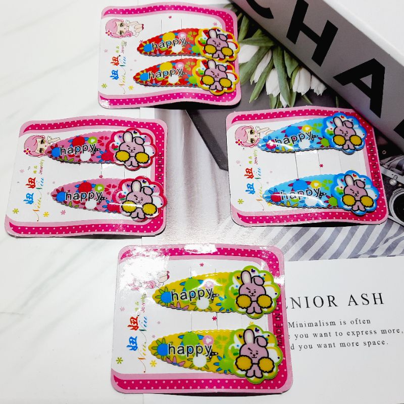 isi 2 Pcs Jepit Rambut Anak Tiktop Karakter Korea Import Best Seller