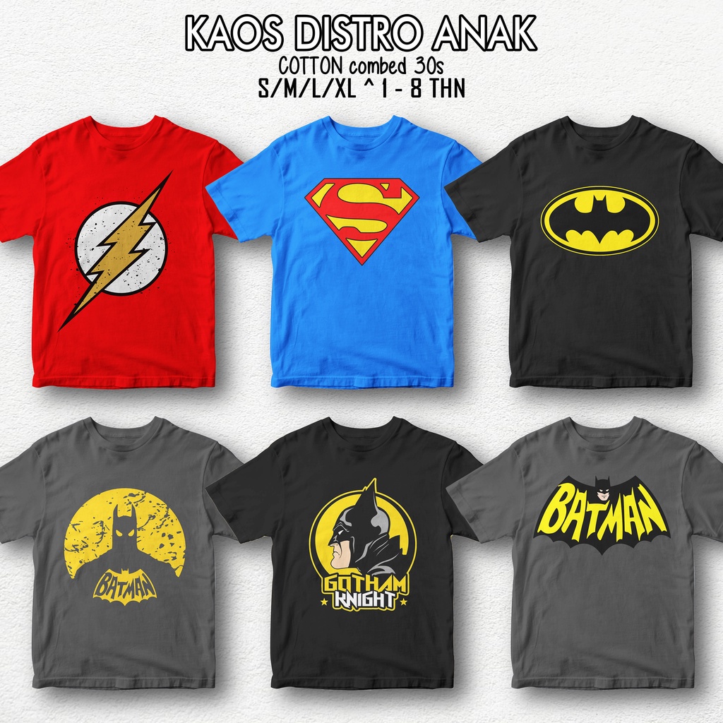 11 - 11 SALE - OLIVER KIDS - Baju Kaos Anak 1-8 Tahun Superhero Kaos Super Hero Anak Bahan Katun Combed Original Oliverkids BATMAN SUPERMAN FLASH