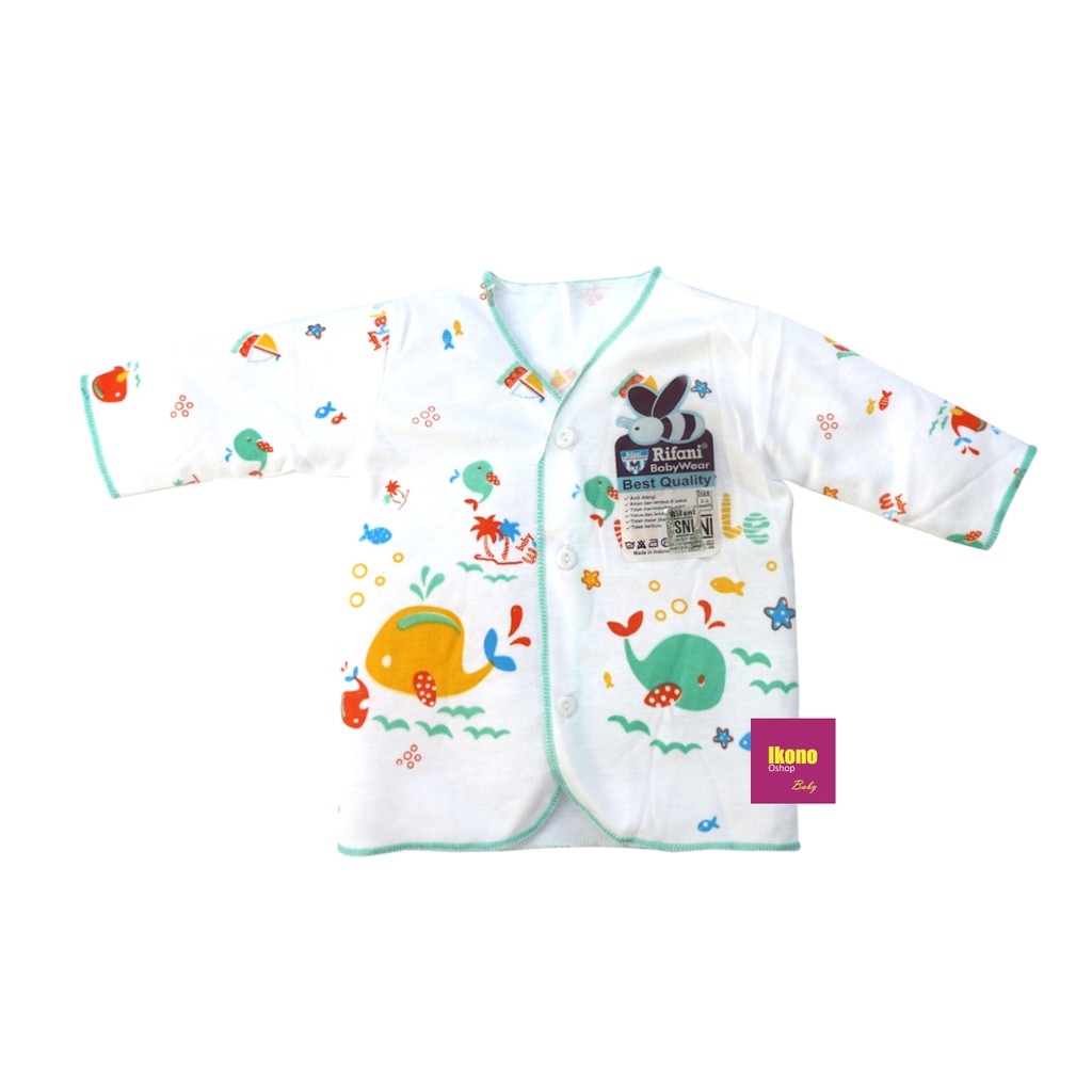 Ikono 3 Pcs Baju Bayi Newborn Lengan Panjang Motif Rifani-3