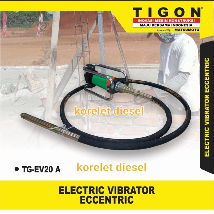 Viibrator Elektric TIGON TG-EV 20A 1phase Model drat Tanpa Selang