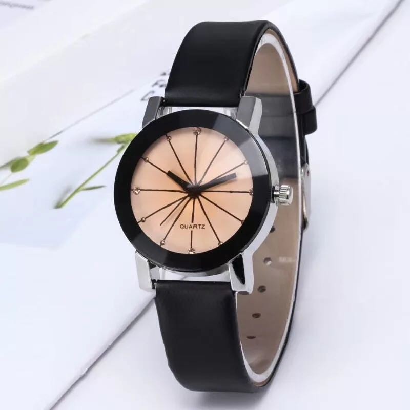 Jam Tangan Couple Quartz Putih Dan Hitam / New Jam Tangan Terbaru Fashion Couple Tren 2019-26-1Hitam kopi Kecil