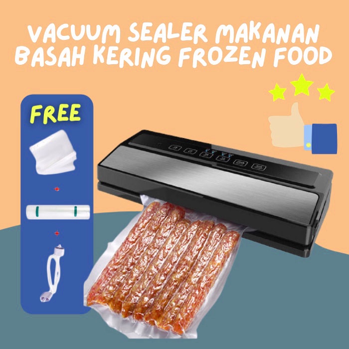 SDPRO Vacum Sealer Elektrik Makanan Basah Kering Frozen Food Vakum Vacuum 110W Mesin Vacuum Sealer Vak MDN