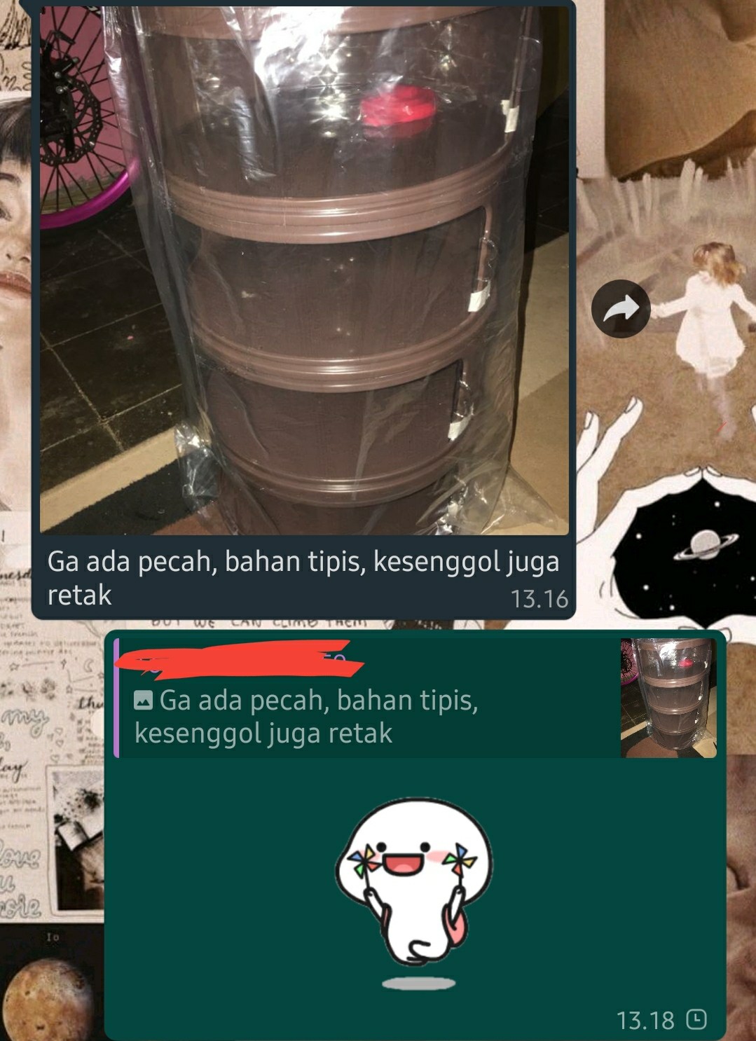 Tudung Saji Diamond Putih - Food Storage 4 Layer Tudung Saji Susun Rak Penyimpan Makanan