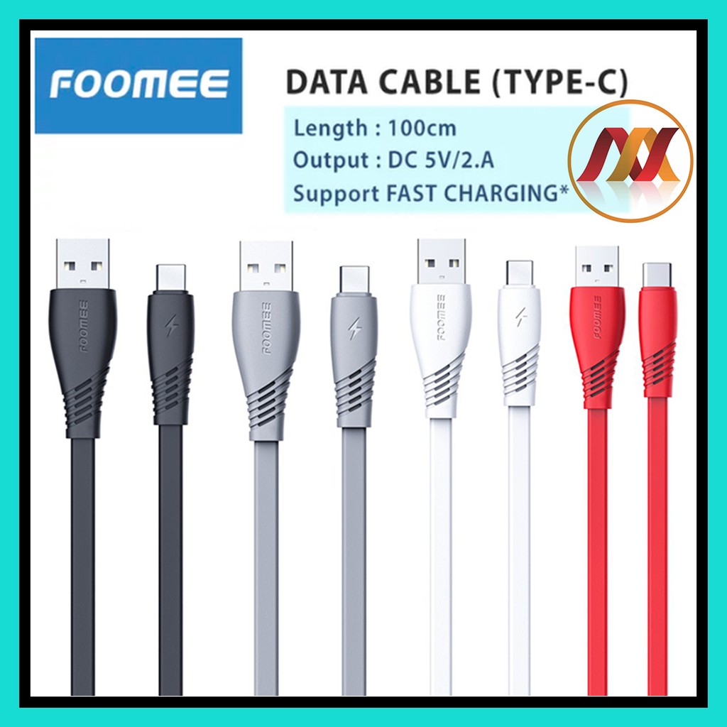 Kabel Data Type C Foomee 100cm Fast Charging 2.4A - Kabel K10S