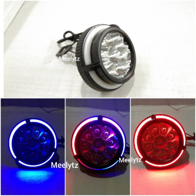 Lampu tembak sorot LED bracket spion 9 mata dengan angel aye 5 mode