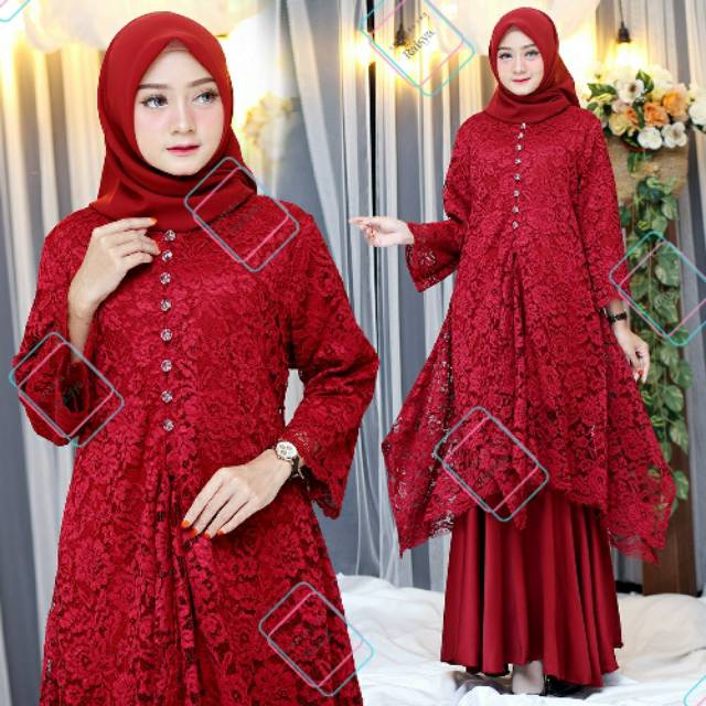 Setelan Tunik rok duyung satin