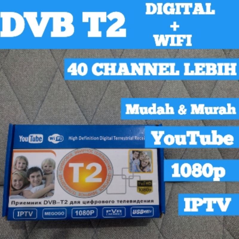 STB TV Digital DVB T2 Receiver tv digital dengan kemampuan Wifi dan YouTube