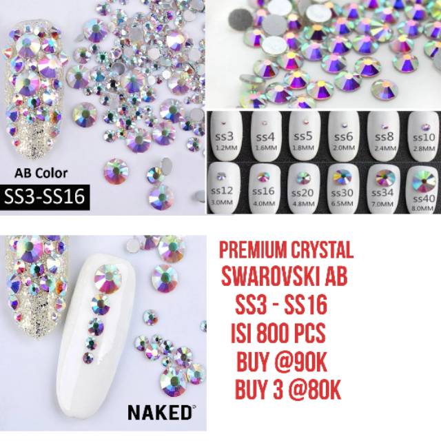 nail decoration swarovski  hiasan kuku swarovski AB swarovsky rhinestone nail art nailart