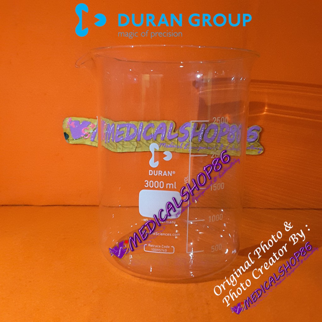 Beaker Glass 3000ml Low Form Duran 21 106 6807 Shopee Indonesia 6383