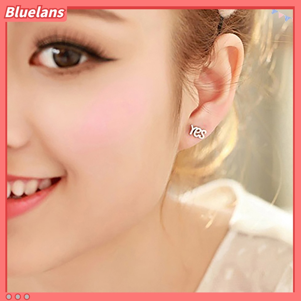 Bluelans 1 Pasang Anting Stud 925 Sterling Silver Gaya Korea Untuk Pesta