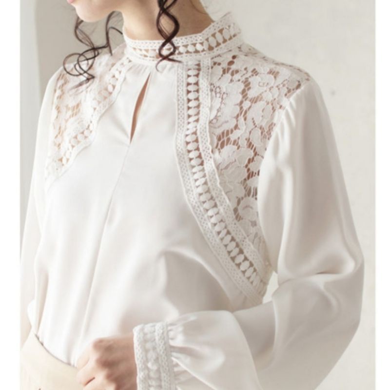 MDLV ~ 6401 BESTLA LACE BLOUSE / BLOUSE CEWEK / ATASAN LENGAN PANJANG CEWEK / FASHION IMPORT WANITA