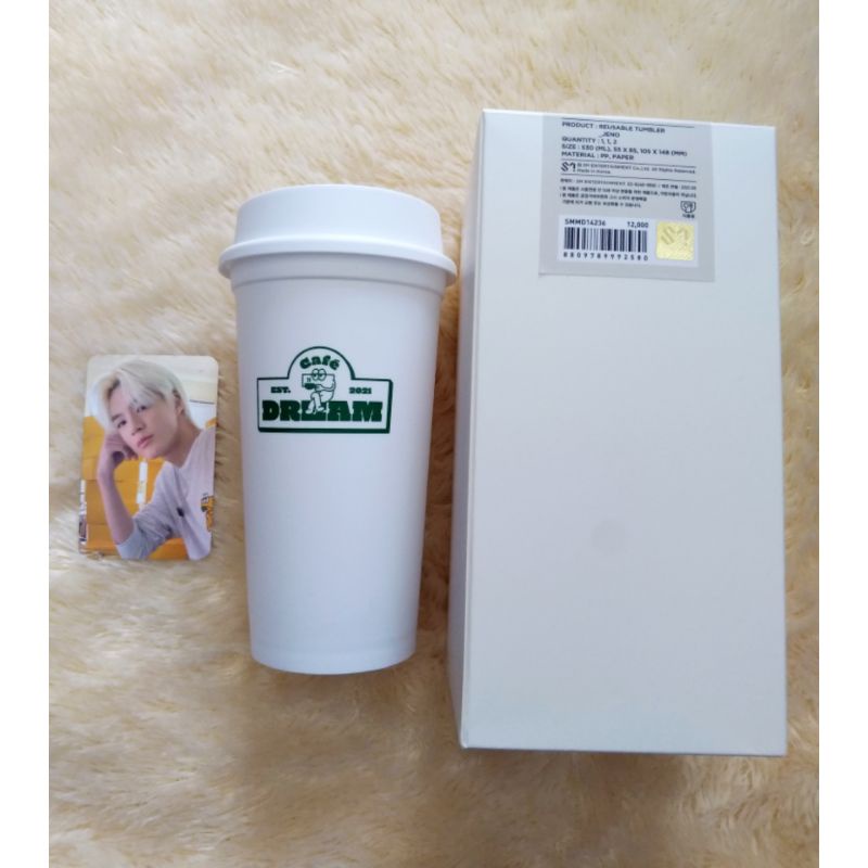MD CAFE 7 DREAM TUMBLER REUSABLE COLD CUP JENO PHOTOCARD PC NCT DREAM MERCH GOODS MERCHANDISE