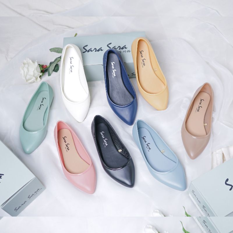 sarasara pelangi flat shoes/ sepatu jelly sara sara pelangi