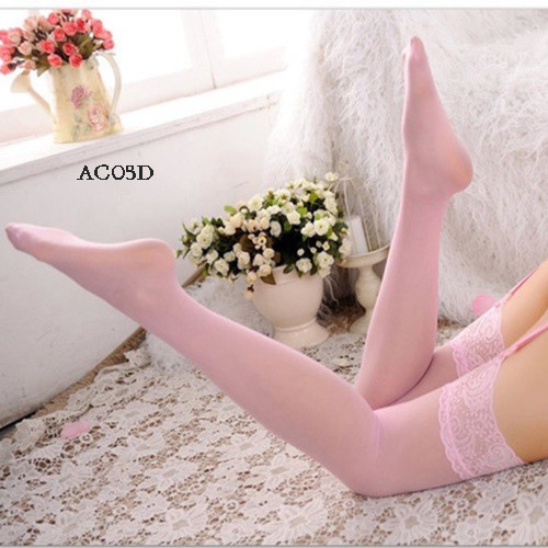 [PRODUK TERLARIS] STOCKING WANITA LINGERIE SEXY TRANSPARAN PINK AC05D