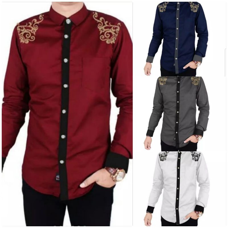 Baju koko muslim pria Irfan / kemeja koko pria bordir
