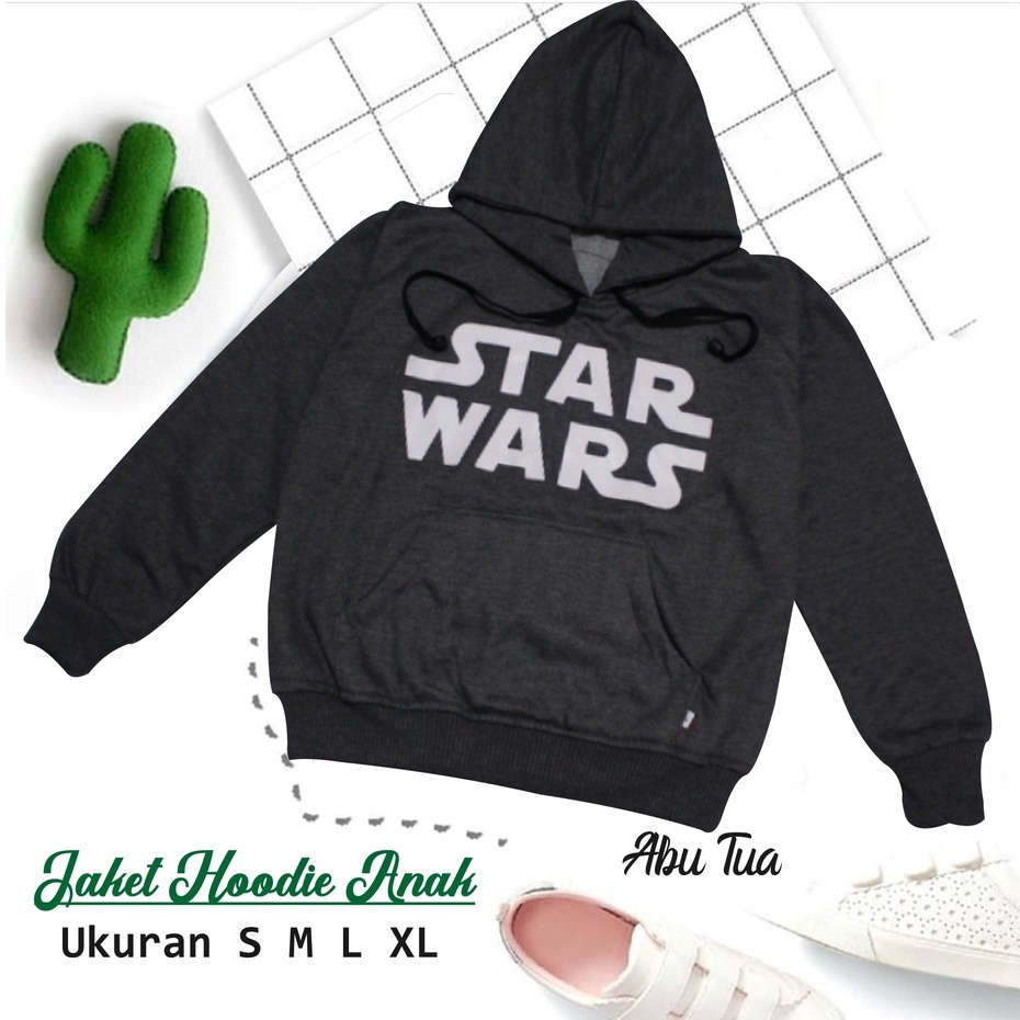 JAKET ANAK SWEATER HOODIE SABLON STARWARS KEKINIAN TERBARU BAHAN FLEECE USIA 2TAHUN SAMPAI 12TAHUN LAKI LAKI PEREMPUAN