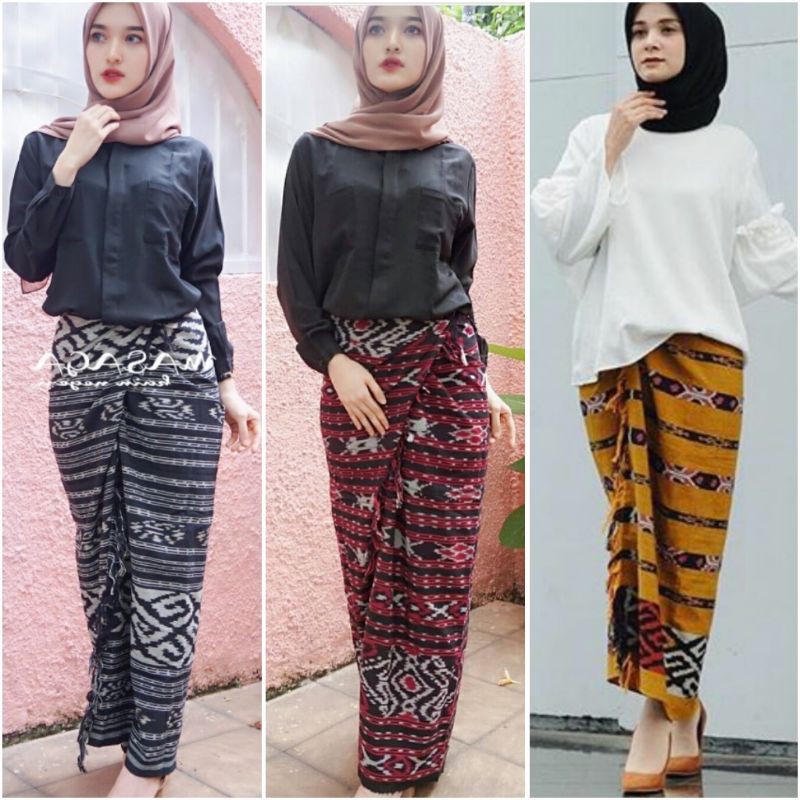 Rok Tenun Jepara Panjang Troso Etnik Wanita Motif Toraja Sumba NTT model Lilit Siap Pakai