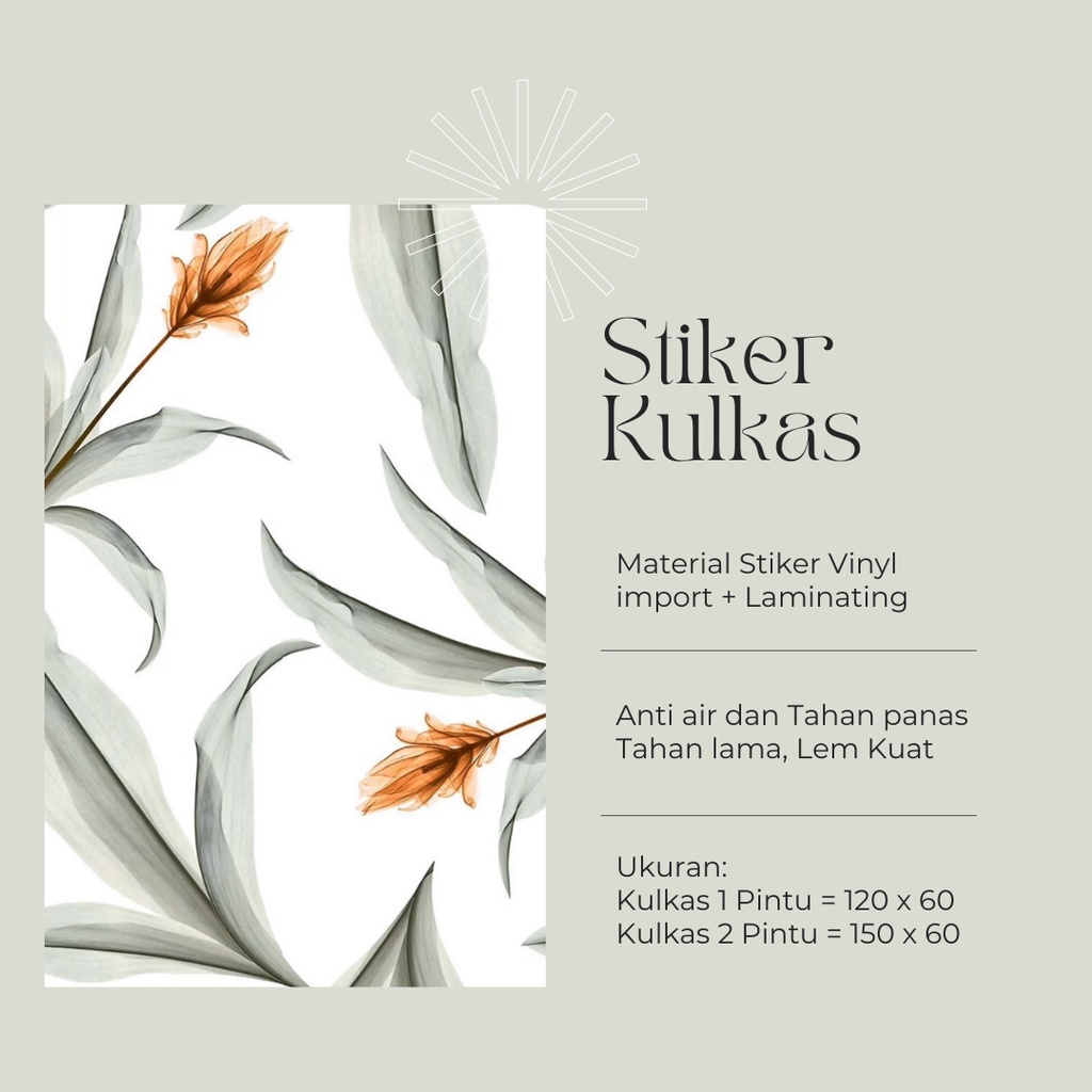 Stiker Kulkas 1 Pintu dan 2 Pintu motif Minimalist kode MT-38 - FX