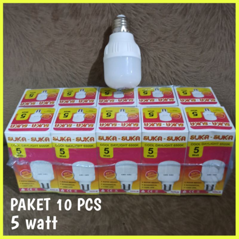 Paket 10 pcs Lampu Led capsul 5 watt / Led suka-suka 5watt/ lampu Hemat ENERGI