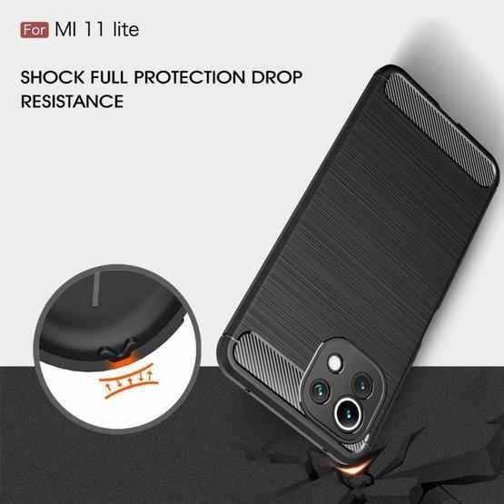 Case Slim Fit Carbon Xiaomi Mi 11 Lite 6.55&quot; Softshell Fiber Multi Carbon Anti Melar