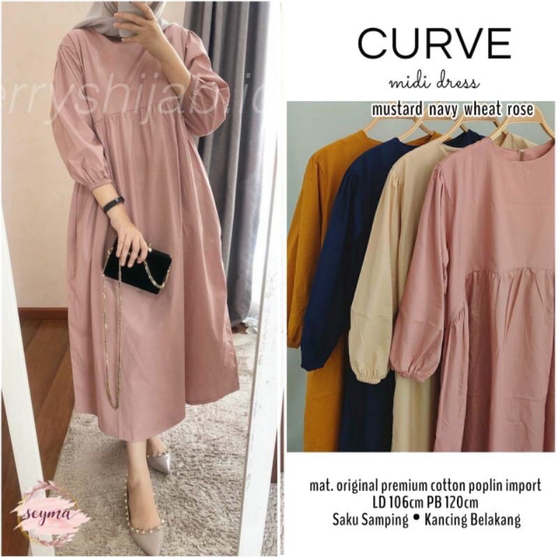 CURVE MIDI DRESS by Seyma