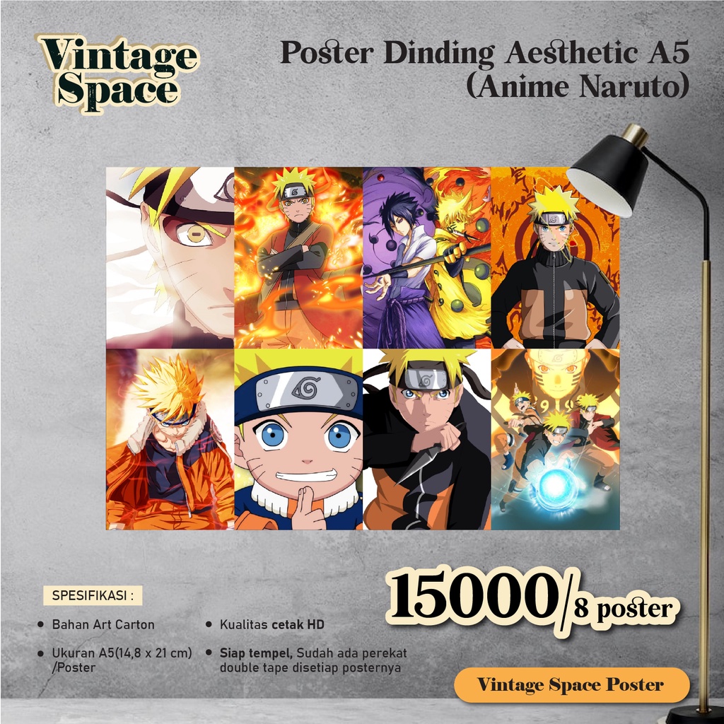 Poster Dinding A5 Anime Naruto / Poster Aesthetic A5 / Poster Anime