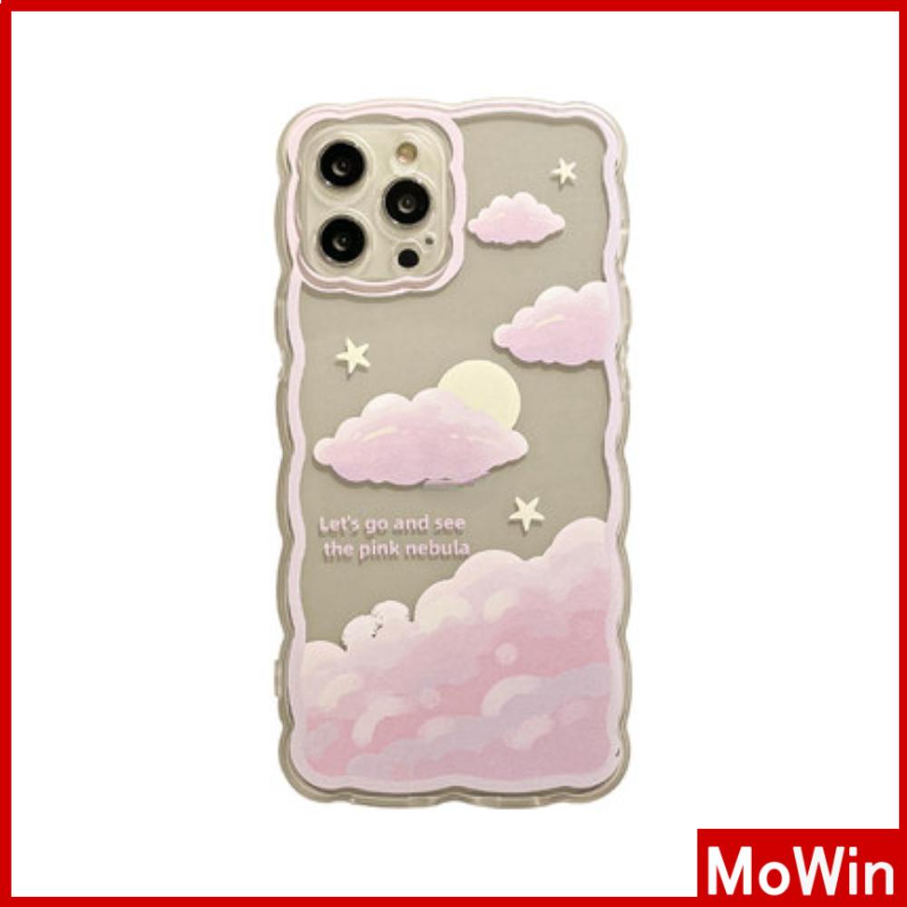 iPhone Case Silicone Soft Case Clear Case Wave Airbag Shockproof Camera Cover Protection Pink Cloud Compatible For iPhone 11 iPhone 13 Pro Max iPhone 12 Pro Max iPhone 7 Plus xr